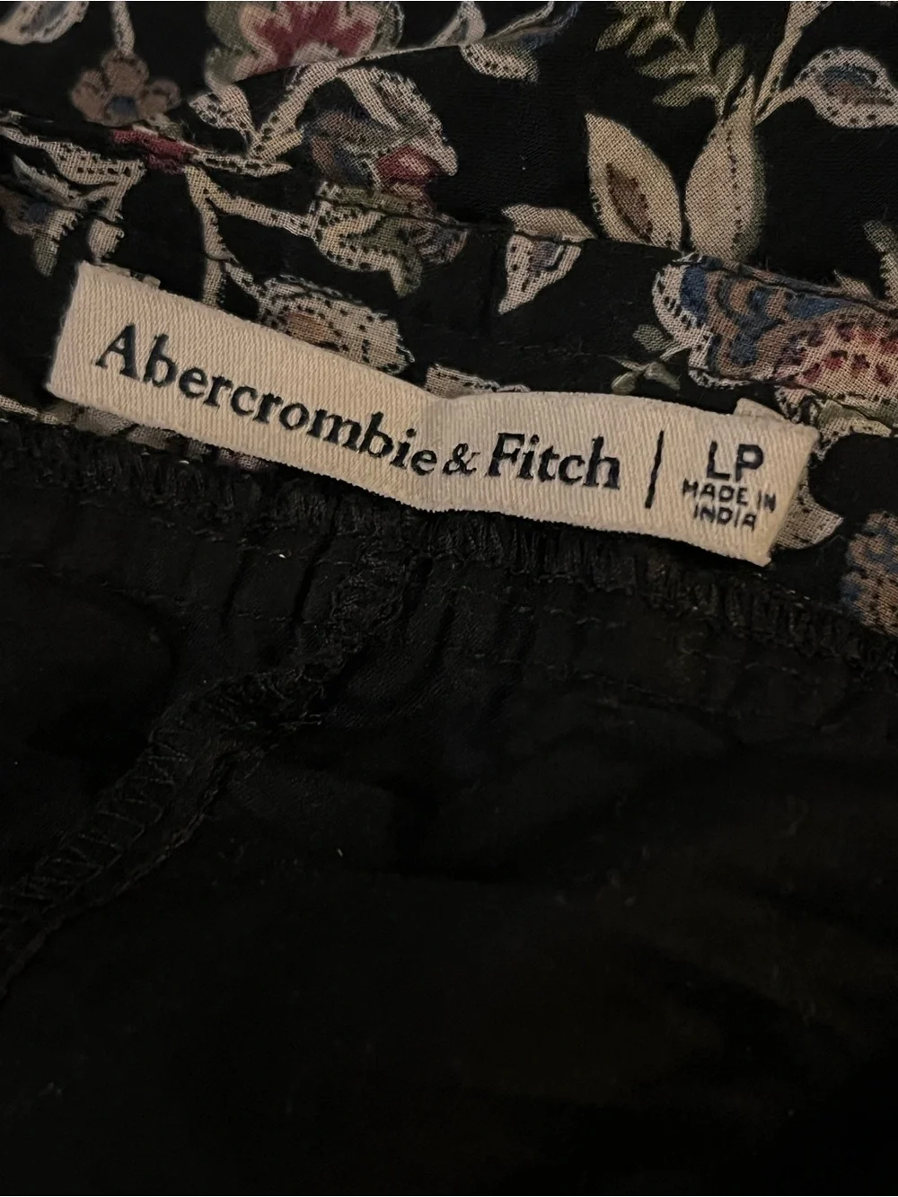 Abercrombie & Fitch Black Floral Maxi Dress with Pink Accents